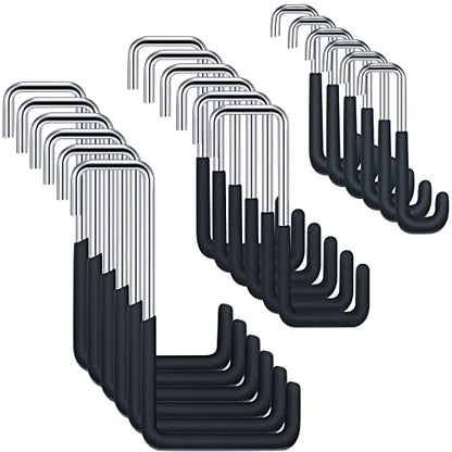 Hotop 18pcs Rafter Hanger Heavy Duty Large S Hooks Rafter Hanger for Garage Ladder Bike Fence Storage Organizer Hooks S Shaped Hooks Hanging Hangers Hooks (Large, Medium, Small), Black - color: Black