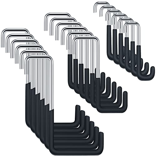 Hotop 18pcs Rafter Hanger Heavy Duty Large S Hooks Rafter Hanger for Garage Ladder Bike Fence Storage Organizer Hooks S Shaped Hooks Hanging Hangers Hooks (Large, Medium, Small), Black - color: Black