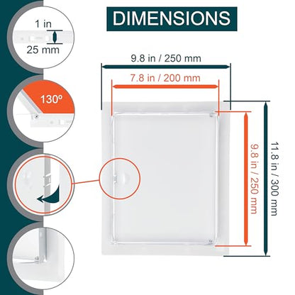 8" x 10" White Metal Access Panel, Service Shaft Door, Plumbing, Electricity Heating Alarm Wall for Drywall, Bathroom Services Hole Cover, Wall Covering - size: 8x10 Inch