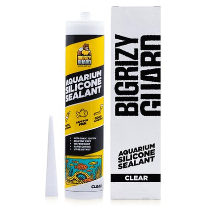 Aquarium Silicone Sealant Clear 10.14 Fl oz Cartridge - Aquarium Safe Silicone for Fish & Plants, 100% Waterproof, Non-Toxic, Solvent Free, Strong Bond, Fast Curing, Transparent (1 Pack) - color: Clear, size: 1 Pack