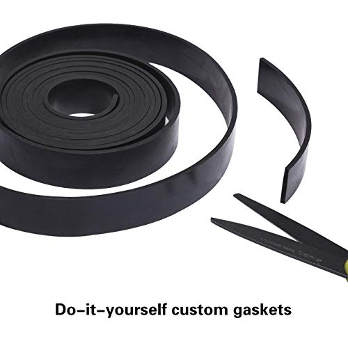 TORRAMI Solid Neoprene Rubber Strips Roll 1/16 (.062) inch Thick X 1 inch Wide X 10 Feet, for DIY Weather Stripping, Gasket, Seal - size: 1" Wide X 10' Long, style: 1/16 (.062)" Thick
