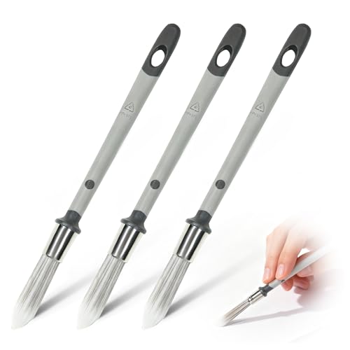 3 Pcs 0.5 Inch Trim Paint Brushes for Walls – Edge Painting Tools for House & Baseboard Touch-Ups, Wall Corners & Furniture Detail Work - size: 0.5 Inch