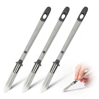 3 Pcs 0.5 Inch Trim Paint Brushes for Walls – Edge Painting Tools for House & Baseboard Touch-Ups, Wall Corners & Furniture Detail Work - size: 0.5 Inch