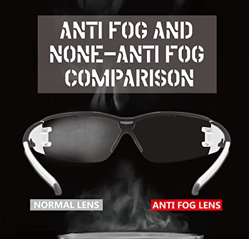 HTS HUNTERSKY Super Flexible Lightweight Anti Fog Wrap-Around U6 Clear Shooting Safety Glasses with ANSI Z87.1 Scratch Resist - color: Black / Smoke / Clear (2 Pack)