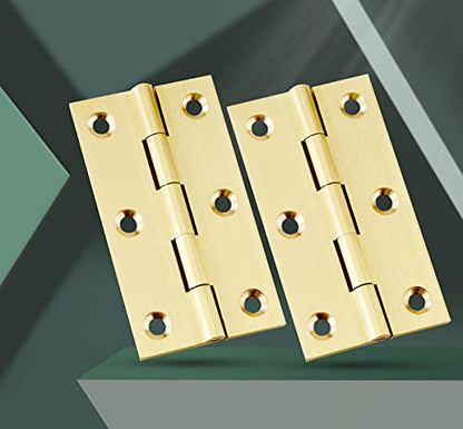 8 Pcs Solid Brass Hinges, 2 inch Cabinet Hinge with Screws,Suitable for Jewelry Chest, Wood Box, Toolbox and Cabinet 2.0 inch - size: 2.0 inch