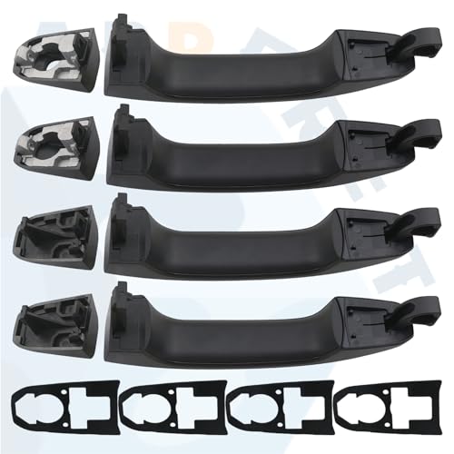 APPERFiT Door Handles w/Gaskets Set - Exterior (Smooth Black) Paint to Match Compatible with 2014-2020 Chevy Chevrolet Silverado Suburban Tahoe, GMC Sierra Yukon 13583889 - color: Black- Paint to Match
