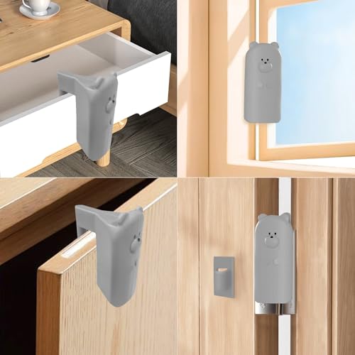 Door Pinch Guard,Slam Stoppers,Soft Stopper Hinge,Hanging Rubber Wedge,Grey,2PCS - color: Greyx2