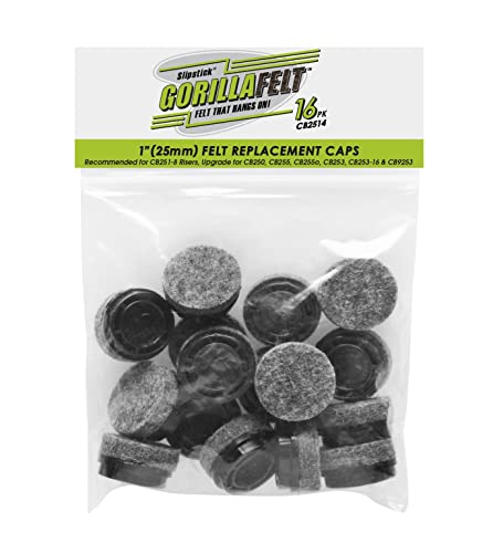 Slipstick GorillaGlides Replacement Slider Caps Screw-in Sliders (1 Inch Felt) - size: 1 Inch Felt