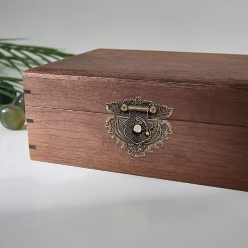 NICENEEDED Jewelry Box Hinges and Latches, Antique Engraved Latch Hasp Hinges and Box Corner Protectors Hardware Kit, Bronze Wooden Box Latch Buckle for Jewelry Box Decoration and Repair
