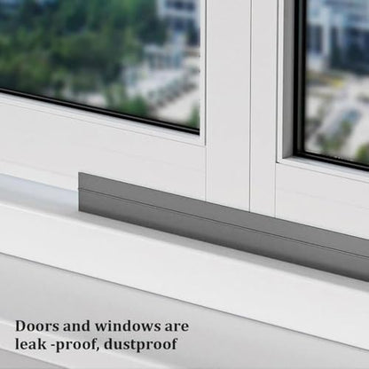 Window Sealing Strip, Self Adhesive Weather Stripping, Silicone Door Bottom Seal Strip Tape for Gaps of House Glass Shower Window and Door Weatherproof Soundproof, Transparent (5m 45mm Black) - size: 5m 45mm Black