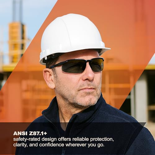 Birdz Skyline Auto-Darkening Safety Glasses Photochromic Transitional Sunglasses Black w/Anti-Fog and UV Protection ANSI Z87.1+