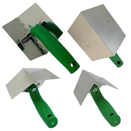 MEDUSA S.S. Drywall Taping Tool Set with Blades, Pan with Grip, Adjustable and reversible S.S. Angle Tool