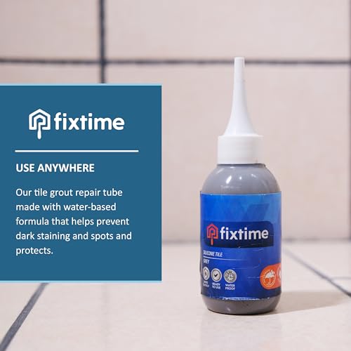 Silicone Tile Repair Kit – Premixed Fast-Drying Gray Caulk, Filler, and Sealer for Cracked Bathroom, Kitchen, and Floor Tiles (225g / 8 oz) - style: GREY