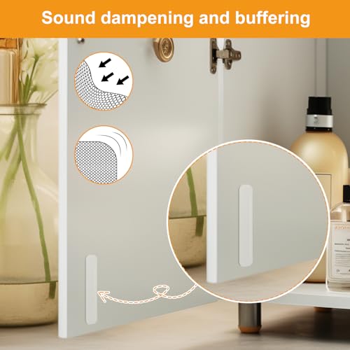 Anti Door Slam 50PCS, Door Slam Silencer, Clear Cabinet Door Bumpers, Rubber Bumpers Self Adhesive 2.5x0.4x0.08 inches - size: 50pcs Medium Thin