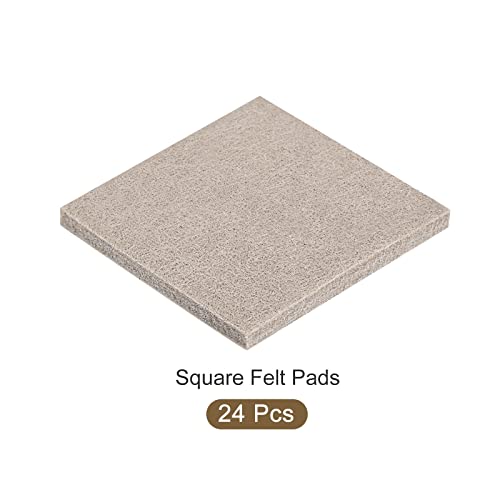METALLIXITY Square Felt Furniture Pads (3.5" x 3.5" x 0.2") 24Pcs, Self-adhesive Floor Protectors - for Home Cabinet Closet Bed Feet, Beige - size: 3.5" x 3.5" x 0.2"