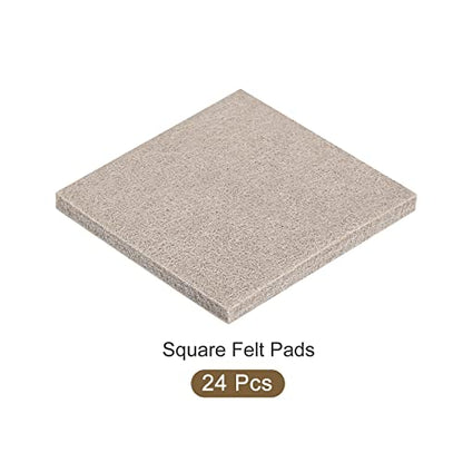 METALLIXITY Square Felt Furniture Pads (3.5" x 3.5" x 0.2") 24Pcs, Self-adhesive Floor Protectors - for Home Cabinet Closet Bed Feet, Beige - size: 3.5" x 3.5" x 0.2"