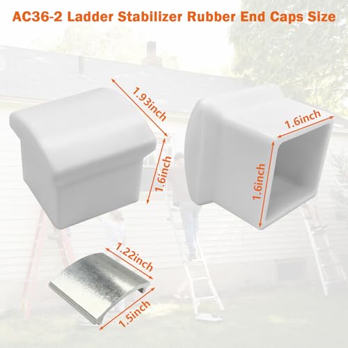 Showingo AC36-2 Ladder Stabilizer Rubber End Caps with Metal Insert, Extension Ladder Stabilizer Pads Compatible with Werner Standoff/Stabilizer AC78 & AC76 Replacement Rubber End Caps 2Pack - color: 2 Pcs