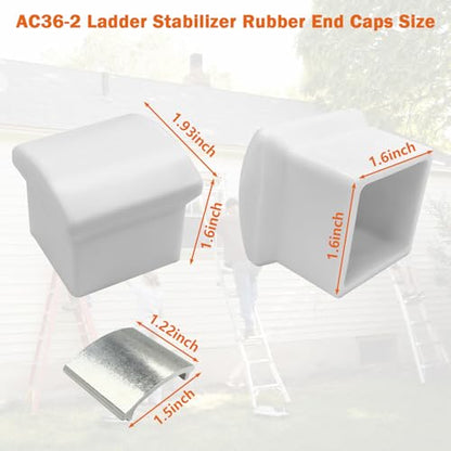 Showingo AC36-2 Ladder Stabilizer Rubber End Caps with Metal Insert, Extension Ladder Stabilizer Pads Compatible with Werner Standoff/Stabilizer AC78 & AC76 Replacement Rubber End Caps 2Pack - color: 2 Pcs