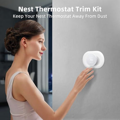 Compatible with Google Nest Thermostat 2020 Wall Plate Cover, Nest Thermostat Trim Kit, Nest Thermostat Wall Plate Cover, Easy Installation - Snow （2 Pack） - color: 2 Pack Snow