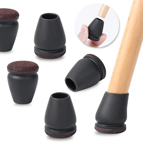 Ezprotekt 24 Pcs Small Silicone Chair Leg Floor Protectors for Hardwood Floors, Felt Furniture Pads Covers, Bar Stool Floor Protectors Caps for Chair Sliders - No Scratches (Fit 0.63"- 0.75", Black) - size: Small
