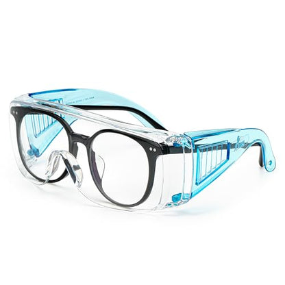 UNCO- Safety Goggles Over Glasses, Protective Goggles, Anti Fog, Work, Safety Glasses Over - color: Light Blue, size: 1 Pack