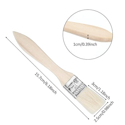 10PCS Paint Brush, 1 Inch Paint Brushes with Natural Bristle, Wooden Paint-Brush Set for Stain, Varnish, Glue, Composite Wall and Home DIY, Small Paintbrushes for Walls and Furniture