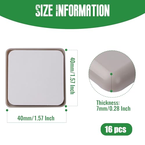 Furniture Sliders,40mm Square Table and Chair Leg Sliding Pad for Easy Moving on Carpet Hardwood (16pcs) - size: 40mm,Square