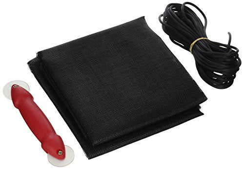 Prime-Line P 7541 Screen Door Repair Kit with Rolling Tool – Replace Screen on Windows or Patio Doors, 48” x 84” Charcoal Fiberglass Screen Cloth (1 Kit)