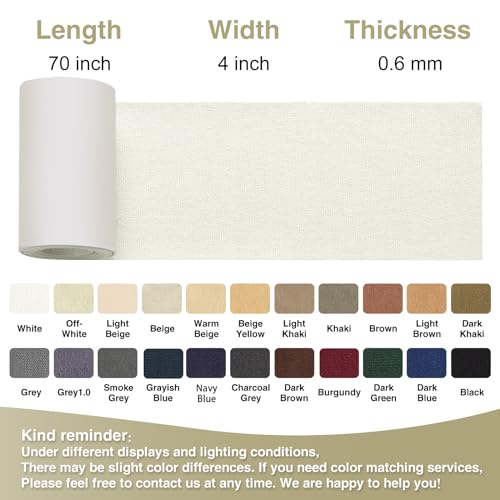 Gheeidau Canvas Repair Tape 4×70 Inch Waterproof Self-Adhesive Fabric Repair Patch for Repairing Boat Covers,Tents,Patio Umbrellas,Car Seats,Luggage,Sofas.(White) - color: White
