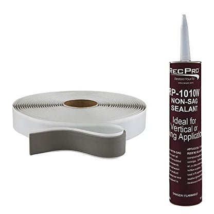 RecPro RV Window Seal Kit | Includes Butyl Seal Tape and Non-Sag Lap Sealant | Leak Proof for RV Repair, Window, Boat, Glass, and Rubber Roof Patching | Made in USA
