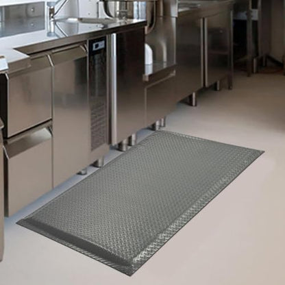 Anti Fatigue Mats Industrial 2' x 6' 15/16" Thick Ergonomic Standing Mat Commercial Kitchen Mat Heavy Duty Diamond Plate Shop Floor Mats Helps Relieve Back and Leg Soreness, Grey - size: 2' x 6'