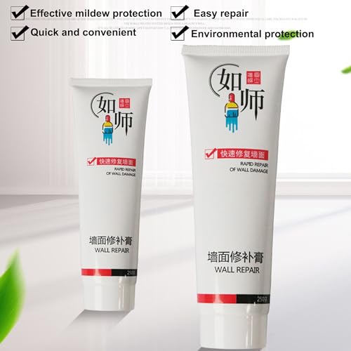2 Pack Wall Mending Agent,Drywall Repair Kit,Wall Spackle with Scraper, Wall Surface Hole Fill Quick and Easy Solution