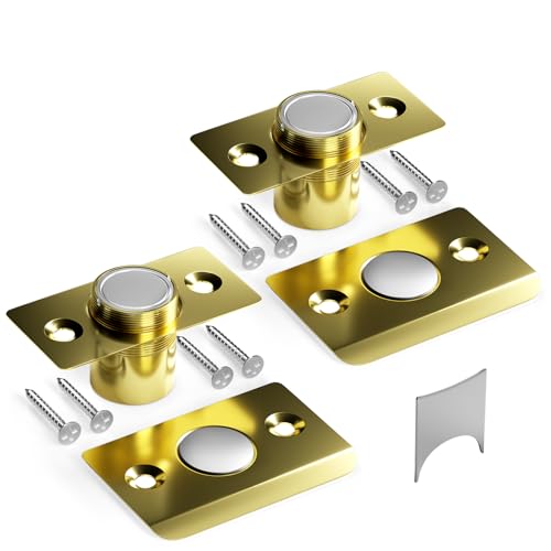 Tonitrui Silent Door Ball Catch, Adjustable Strong Magnet Door Catch,Using Completely noiseless,Perfectly Replacing The Old Ball Catch(Gold 2 Pack, Upgraded Version) - color: Gold, size: 2 Pack