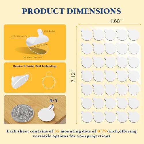 Sticky Dot Double Sided – 140pcs Easy to Peel Sticky Adhesive Dots,Clear Removable Glue Poster Dots Double Sided for Crafts, Posters, Balloons, and DIY Projects - size: 0.79''