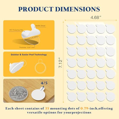 Sticky Dot Double Sided – 140pcs Easy to Peel Sticky Adhesive Dots,Clear Removable Glue Poster Dots Double Sided for Crafts, Posters, Balloons, and DIY Projects - size: 0.79''