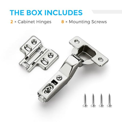 HOME EDIT 1 Pairs 2 Pack European Insert Soft Close Cabinet Hinges Concealed Kitchen Cabinet Hinges Heavy-Duty Frameless Adjustable for Cupboard Hardware - size: Insert