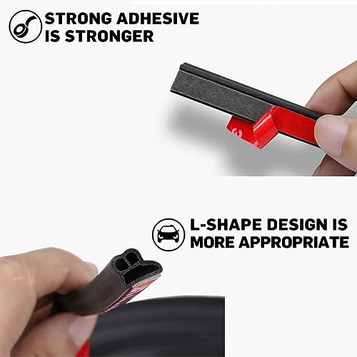 66FT Universal Car Weather Stripping, Self-Adhesive Door Rubber Seal Strip, Auto Engine & Window Noise Insulation (47/100" x 2/5") - size: 65.6 Feet Long