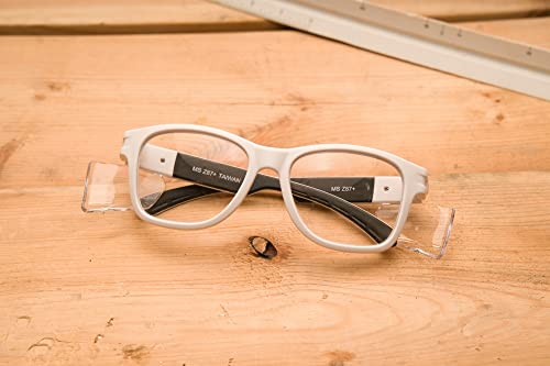 MAGID Y50 Safety Glasses for Construction | White Frame — 1 Pair, Clear Lens | Side Shields, ANSI Z87.1+, Anti-Fog, Scratch-Resistant, 99.9% UV Protection, Polycarbonate Lens - color: Clear Lens | White Frame, size: 1 Pair