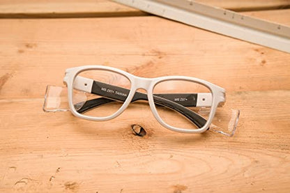 MAGID Y50 Safety Glasses for Construction | White Frame — 1 Pair, Clear Lens | Side Shields, ANSI Z87.1+, Anti-Fog, Scratch-Resistant, 99.9% UV Protection, Polycarbonate Lens - color: Clear Lens | White Frame, size: 1 Pair