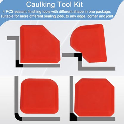 4-Piece Caulking Tool Kit, Silicone Sealant Remover and Smoother Set for Kitchen, Bathroom, Floor