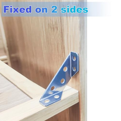 ELANE L Brackets for Wood with Screws,16 Pack Corner Brackets for Wood,Small L Brackets for Furniture Chair Drawer Cabinet (16)