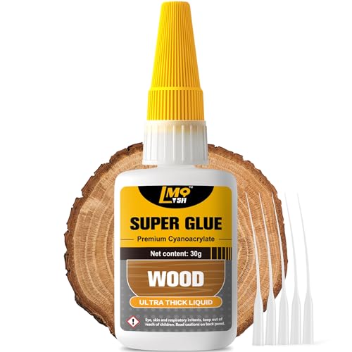Wood Super Glue Liquid, Clear Instant Cyanoacrylate Adhesive for Wood Crafts Repair Woodworking, All Purpose CA Glue for Shoe Ceramic Plastic Leather Glass Model Metal Pottery Aquarium Porcelain Stone - size: 1oz-Thick