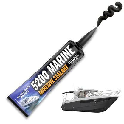 [Black] 5200 Marine Sealant - Fast Cure, High Bond Strength, UV Resistant Underwater 5200 Fast Cure, Marine Adhesive Sealant for Boats, Hulls, Decks, & RVs Marine Caulk Black 3oz