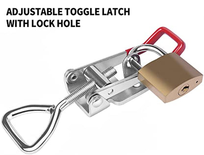 Vicuna R Heavy Duty Toggle Latch Clamp 4003, Large Adjustable Toggle Clamp Latch With Lock Hole, 1320Lbs Holding Capacity Pull Latch for Smoker Lid Jig, Tool Box Case - 4Pack (with 20PCS Screws) - style: 4003-4PK