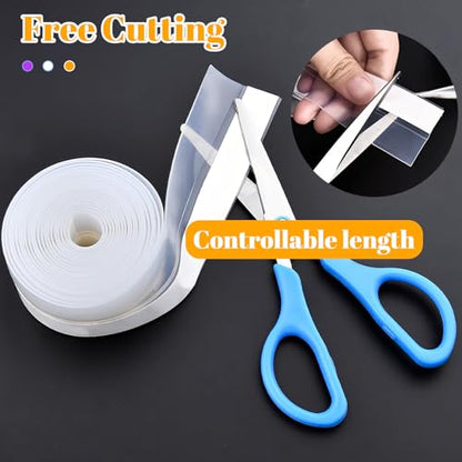 ZOMPAGO Weather Stripping 1in x 16.4FT Clear SiliconeDoor Seal Tape for Windows Draft Blocker Insulation Self Adhesive Removable for Home Garage RV - size: 1" X 16.4ft