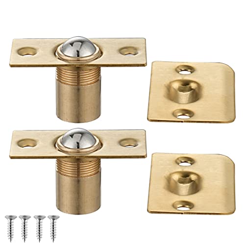 JQK Closet Ball Catch Door Hardware, Stainless Steel Catch Adjustable with Strike Plate, Gold Finish 2 Pack, HBC100-BG-P2 - color: Gold, size: 2 Pack