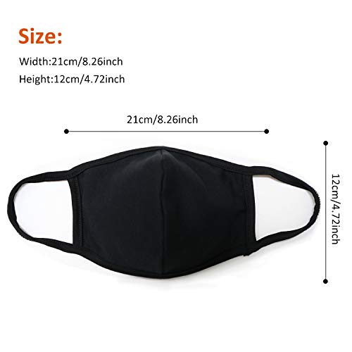 CMTK Unisex Anti Dust Face Mouth Mask Black Cloth Cotton Face Mask Washable Reusable - Protection from Dust Pollen Pet Dander