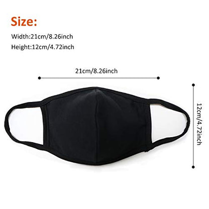 CMTK Unisex Anti Dust Face Mouth Mask Black Cloth Cotton Face Mask Washable Reusable - Protection from Dust Pollen Pet Dander