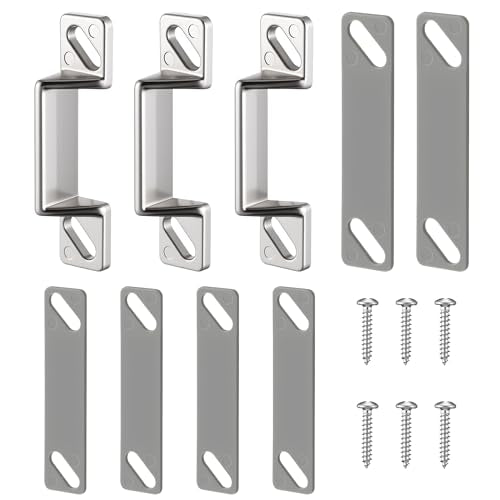 Screen Door Latch Replacement Kit Compatible with Prime-Line K 5148 1-11/16 in. Zinc Diecast Constructed Strike Plate Assortment for Storm and Screen Door Hardware(3,Silver) - color: Silver