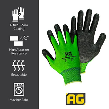 – NiTex P-12 Nylon Nitrile Gloves, Breathable Nitrile Foam Coated Utility Gloves for Insulated Grip, Green, 12-Pair, Medium - color: Green, size: 12 Pairs (Medium)